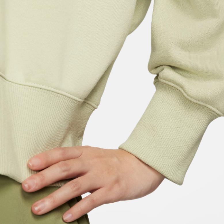 Nike Sportswear Phoenix Fleece Solid Color Round Neck Casual Loose Sweatshirt Women Sweatshirt Green FZ6810-371