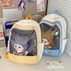 Backpack Baby Bag Female, Transparent Pv Badge Backpack, Cute Soft Girl Student Schoolbag