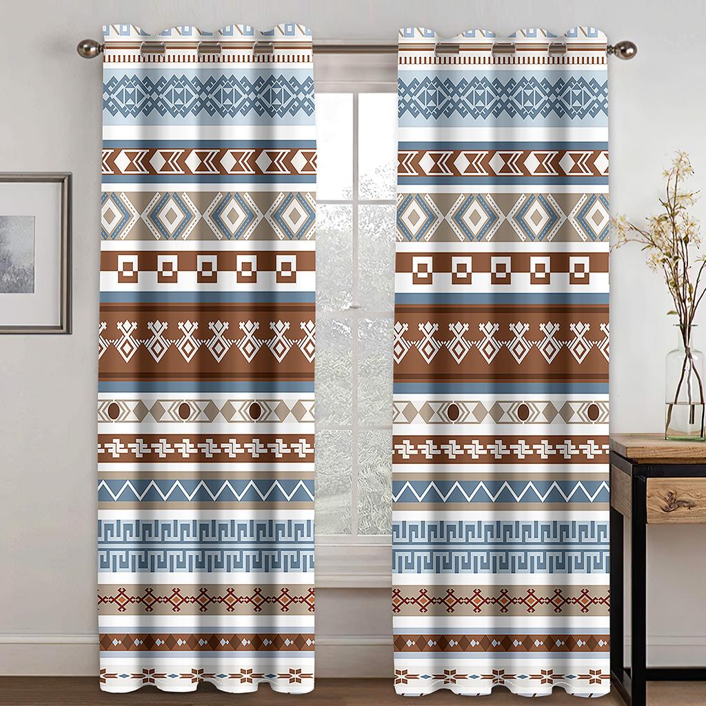 3D Modern Minimalist Ethiopian Style Color Stripe Curtains 2 Panel European Luxury Living Room Bedroom Decor Curtains
