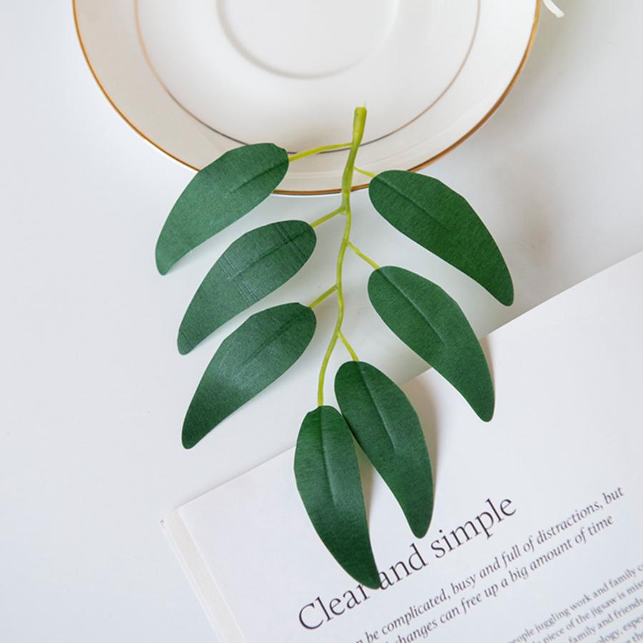 50Pcs Artificial Plant Green Silk Flowers Willow Leaves Spring and summer Diy gift Decor Home Wedding bride bouquet Accessories