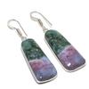 Natural Bloodstone Gemstone 925 Sterling Silver Jewelry Earring 2.05" AE-12371