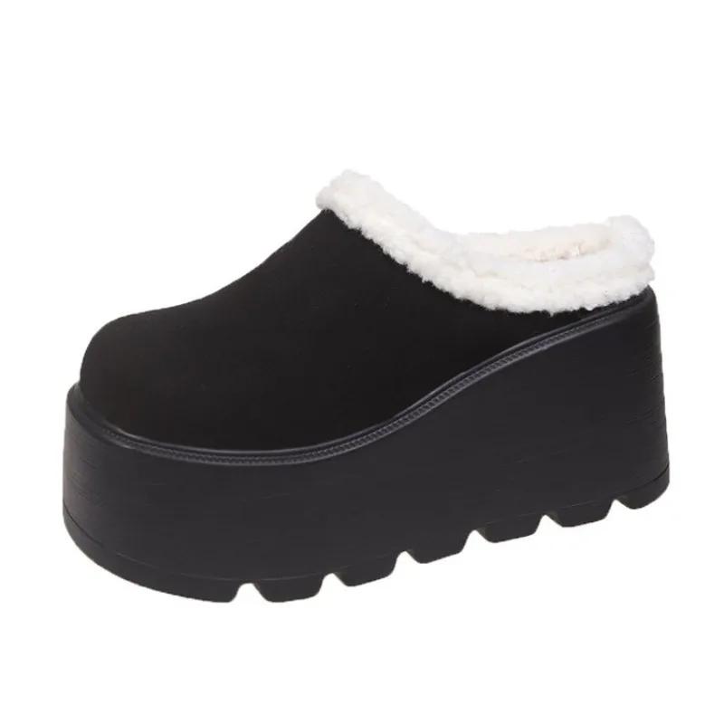 Fashion 2025 New 9cmThick Platform Boots Designer Slipper Casual Flats Slide Female Walking Fashion Loafers Winter Ankle Boots Women