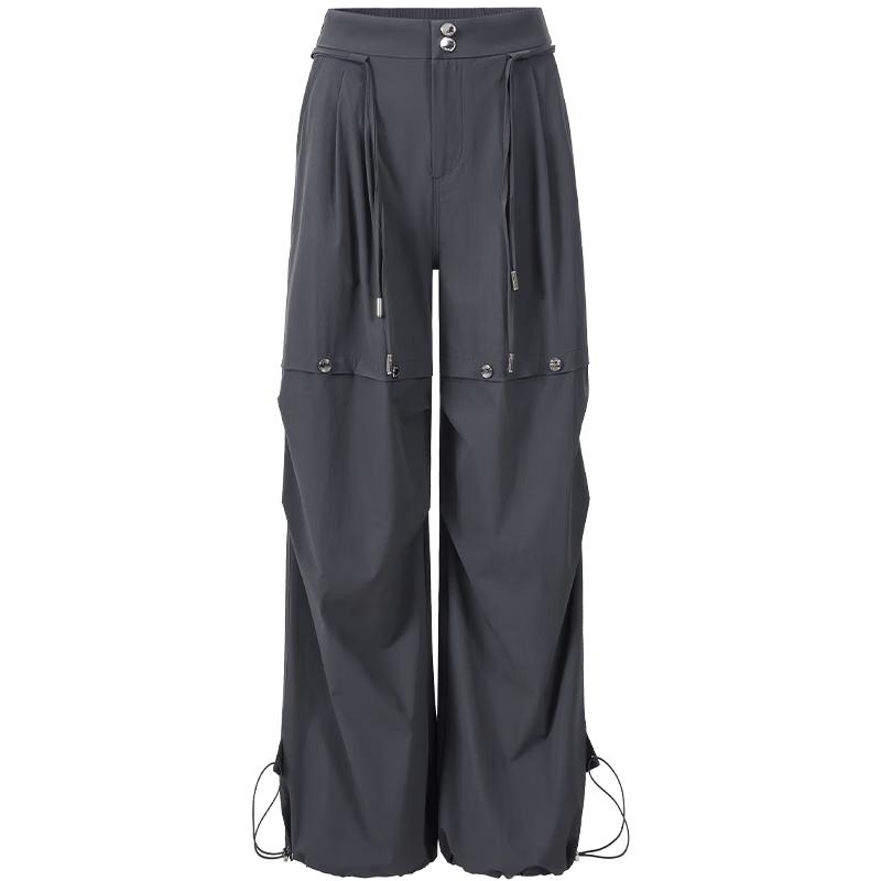 Women s American Style High-Waist Loose Cargo Pants M темно серый
