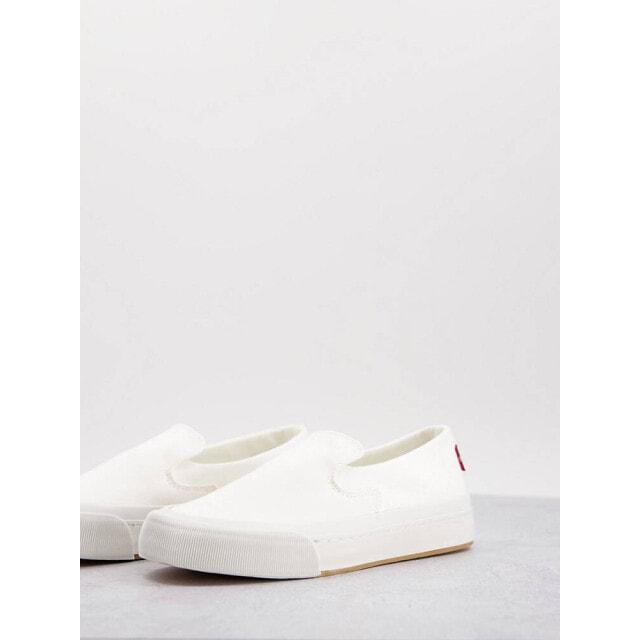 

Levi s slip on canvas shoe in white
