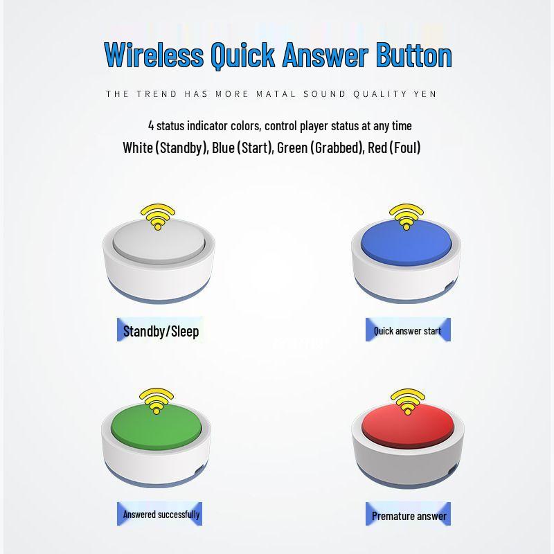 Wireless Buzzer System for Fun Knowledge Competitions: 4, 6, 8, 10, 12 & 14-Group Options