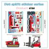 Cartoon Truck PET Sticker Engineering Vehicles Sticker for Water Bottle Pencil Case Notebook Kids Room Wall Decoration