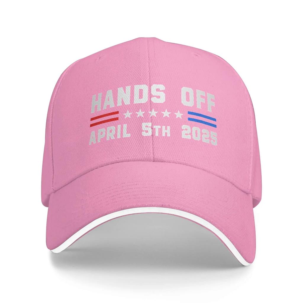 Men Women Hands Off Protest Statement April 5 2025 Hat Stylish Baseball Cap Sun Hat Daily Headewear Adjustable Fit