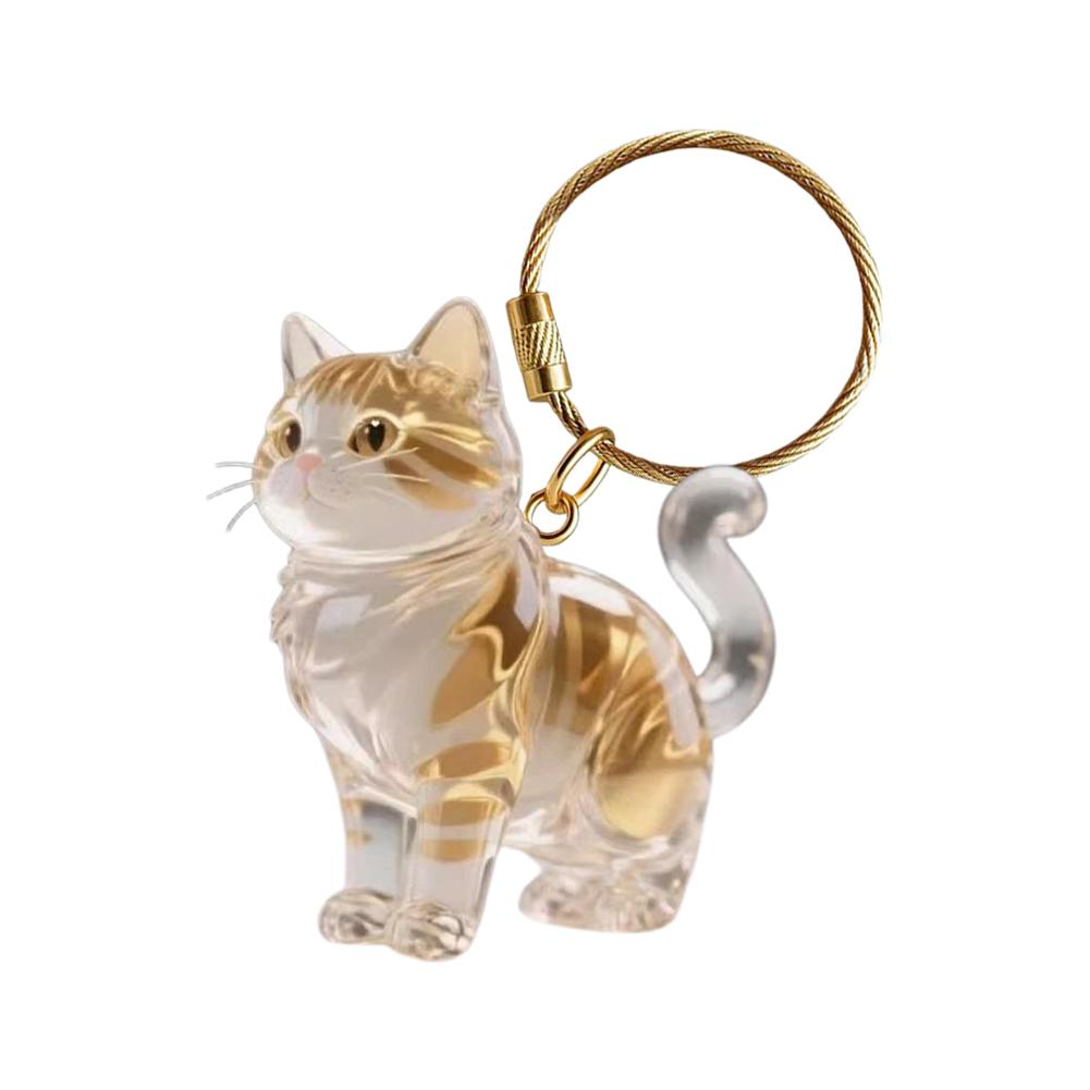 Cat Hair Storage Cute Pendant Keychain Bag Pendant Pet Hair Memorial Car Key Chains Jewelry Souvenir Collection Gift Decoration
