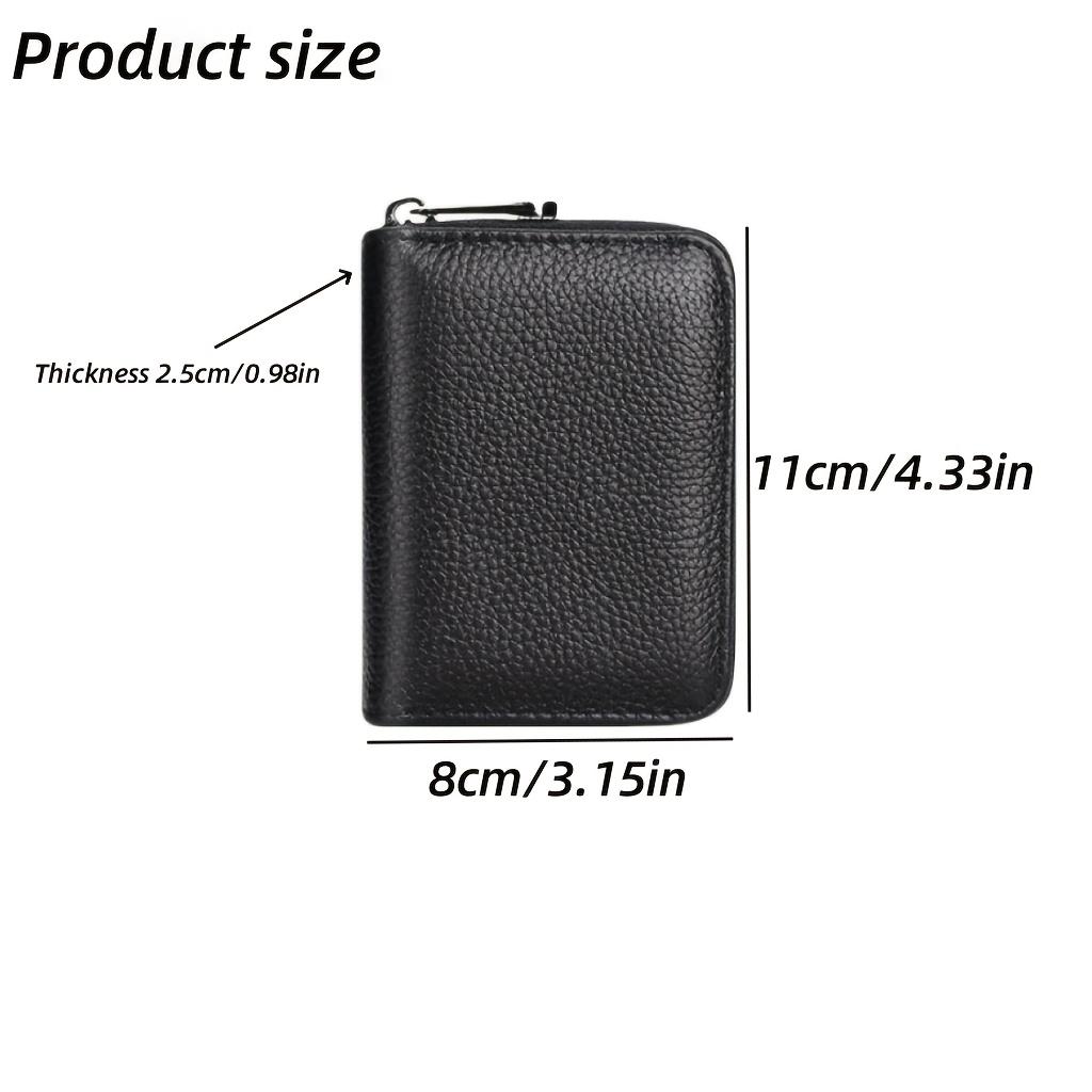 

Men s PU Leather Wallet, Multi-Card Slots & Zipper Coin Pocket, Large Capacity RFID Black Wallet for Men чорний