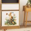 Static Cling Window Stickers Cartoon Bunny Tree Stump Flowers for Bathroom Sink Glass Display Home Decor
