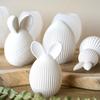 3D Streifen Kaninchen Silikon Kerzenform DIY Osterei Hase Aromatherapie Seifenformen Gips Harz Handwerk Herstellung Zubehör Heimdekoration