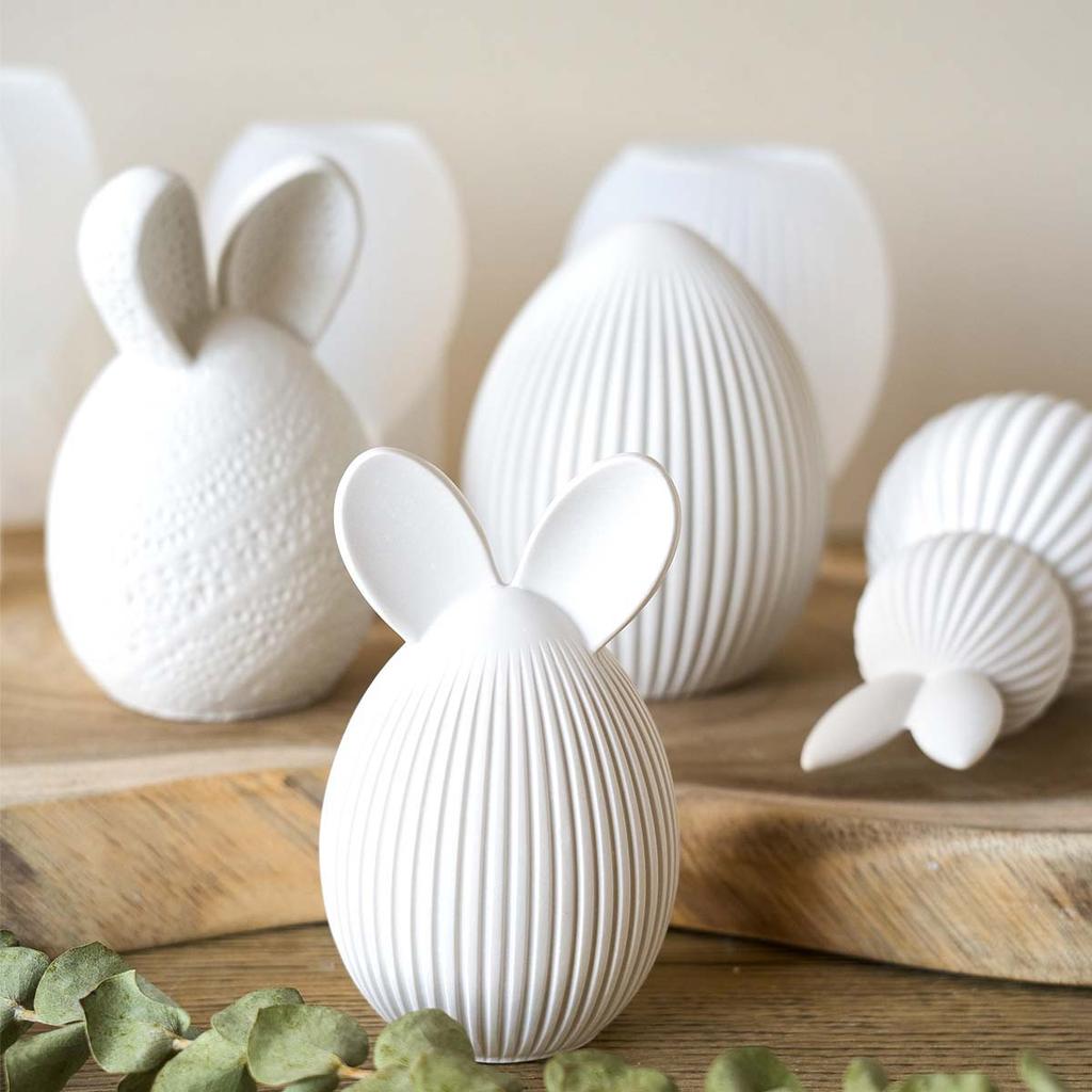 3D Streifen Kaninchen Silikon Kerzenform DIY Osterei Hase Aromatherapie Seifenformen Gips Harz Handwerk Herstellung Zubehör Heimdekoration