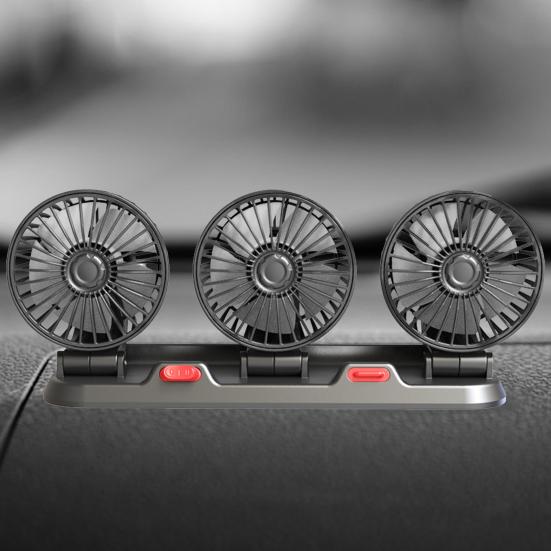 5/12/24V automobilový ventilátor s vysokou trojitou hlavou, 2 rychlostmi, výkonným chlazením palubní desky