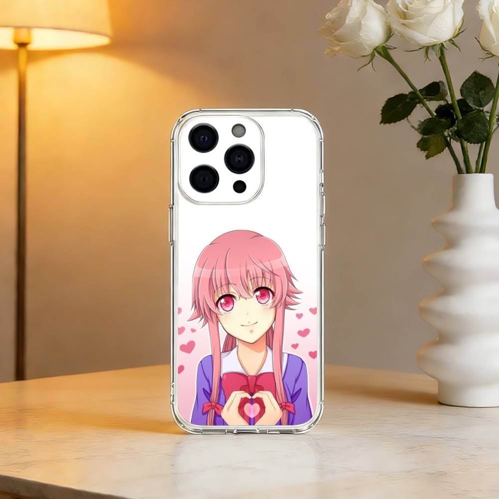 M-Mirai N-Nikki Gasai Yuno Anime Phone Case For iPhone 17 16 15 14 13 12 11 Mini Pro Max Plus Transparent Cover