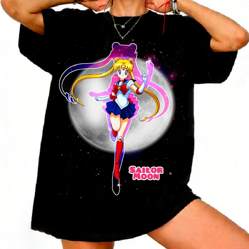 Sailor Moon Retro 90s Anime Graphic T Shirt Summer Cotton Unisex Women Tee Streetwear Casual Trend Short Sleeve Couple Hip Hop Top
