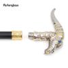 Golden White Dinosaur Walking Cane Fashion Decorative Walking Stick Gentleman Elegant Cosplay Cane Knob Crosier 93cm