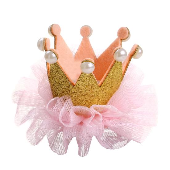 Pet Crown Decor Delicate Anti-fall Pet Headgear Princess Dog Hairpin for Decor