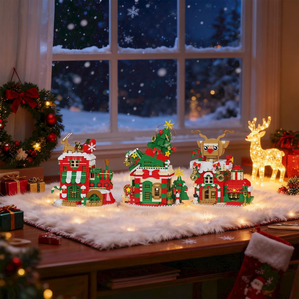 Christmas Building Block Toys For Boys And Girls, Compatible With , Elderly Men, Snowmen AndReindeer