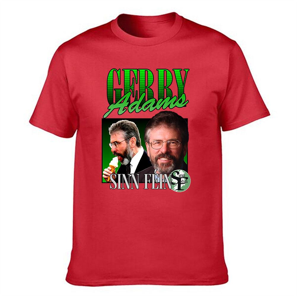 Unisexs Cotton TShirt Gerry Adams Sinn Fin Graphic Print Casual Short Sleeve Tee