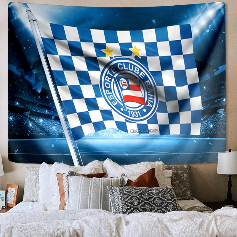 1PC Esporte Clube Bahia Crest Tapestry, Unique Design Tapestry, Wall Decor for Bedroom,Livingroom, Playroom,Heartwarming Fan Holiday Gifts