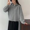 Retro Zipper Knitted Cardigan Women's Autumn and Winter New Loose Casual Lazy Wind Lapel Sweater Jacket