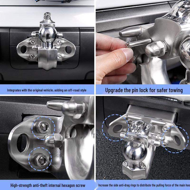 Shunyi Haval Modified Trailer Hitch Rear Stainless Steel 2nd Gen Ruffian Tiger Head Arm Hook Accessories