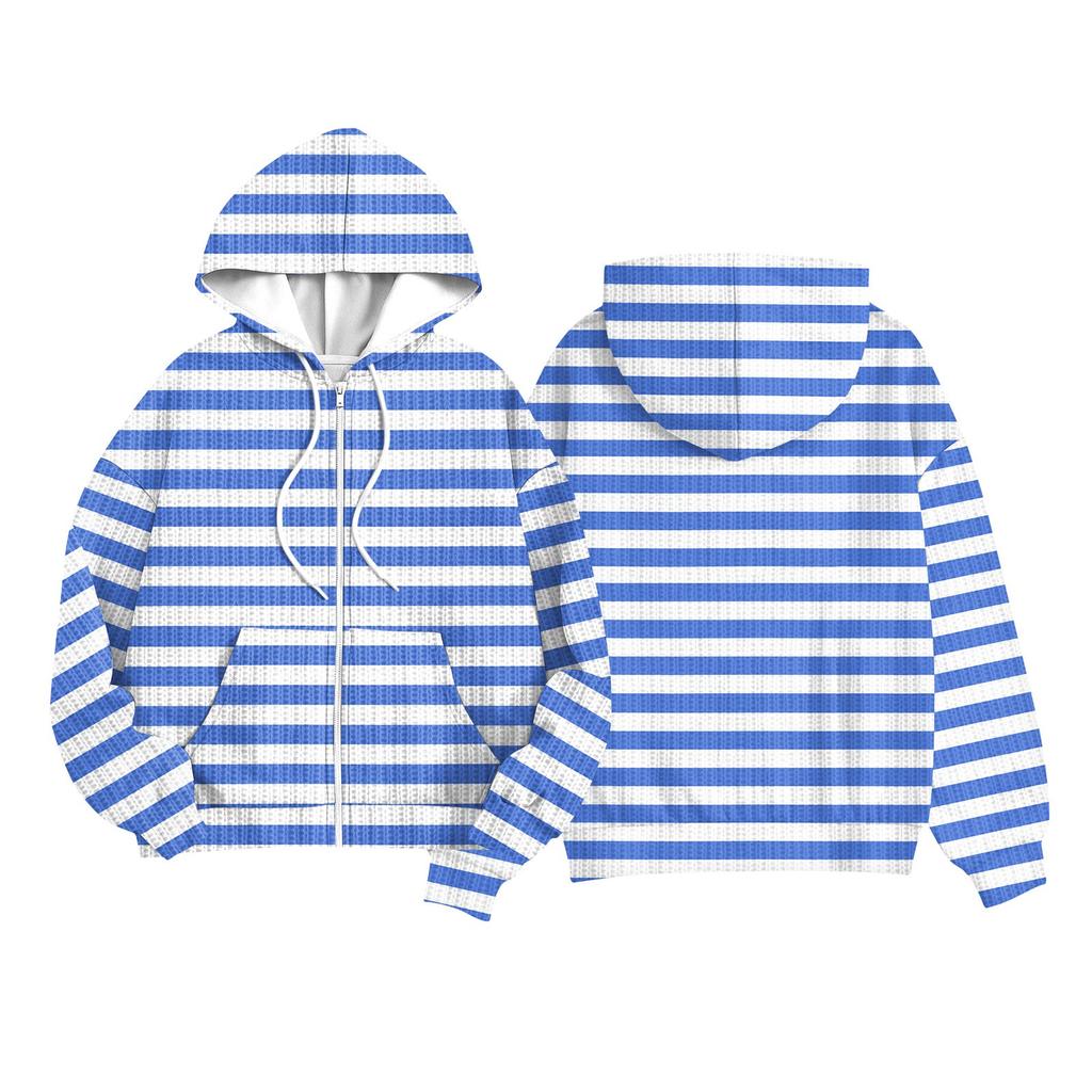Children Girls And Boys Fashion Jacket Casual Printed Long-sleeved Hooded Cardigan Sweatshirts