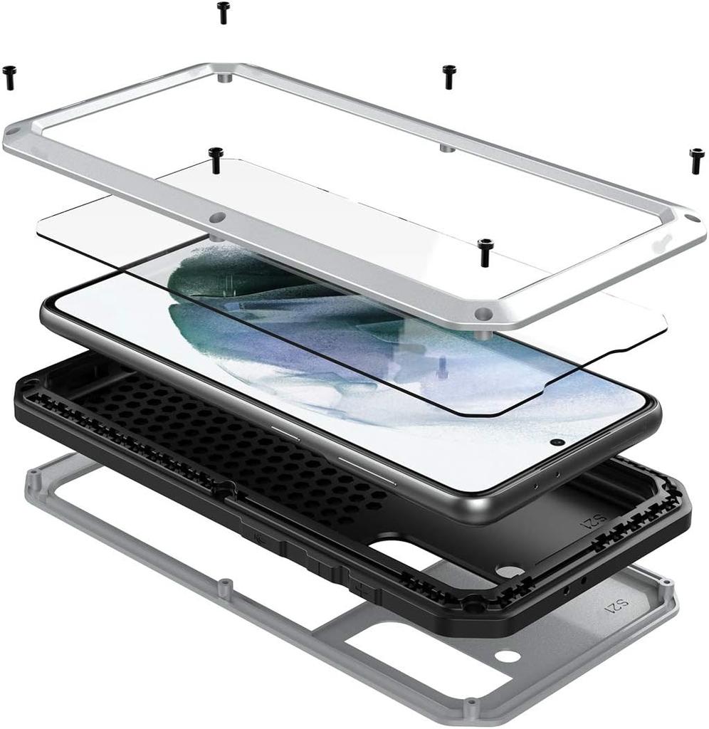 Funda para Samsung S26 S25 Edge S24 S23 S22 Plus S21 S20 Ultra Cubierta de Protección Completa Armadura Resistente a Golpes Funda Metálica de Aluminio