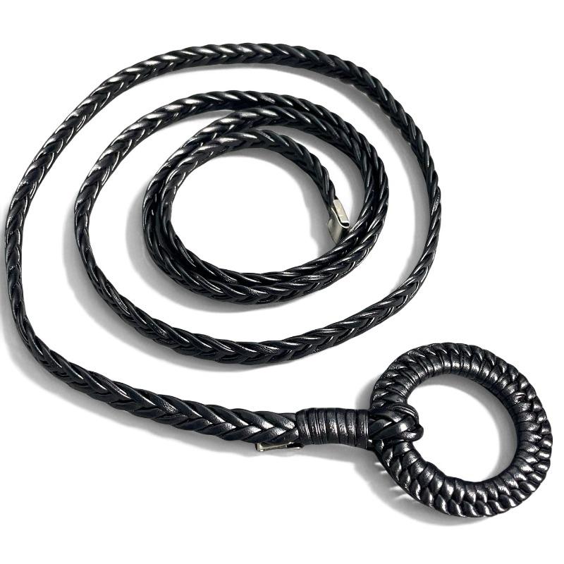 Hand-woven rope belt, women's retro casual versatile thin belt, women's decorative dress waist rope