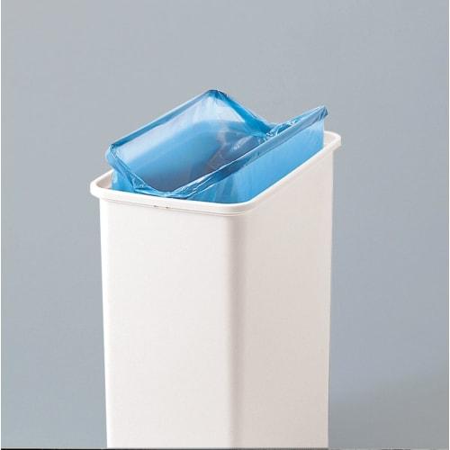 Sanko Plastic Slim Push Trash Can, 26.5L, Light Gray, Made in Japan