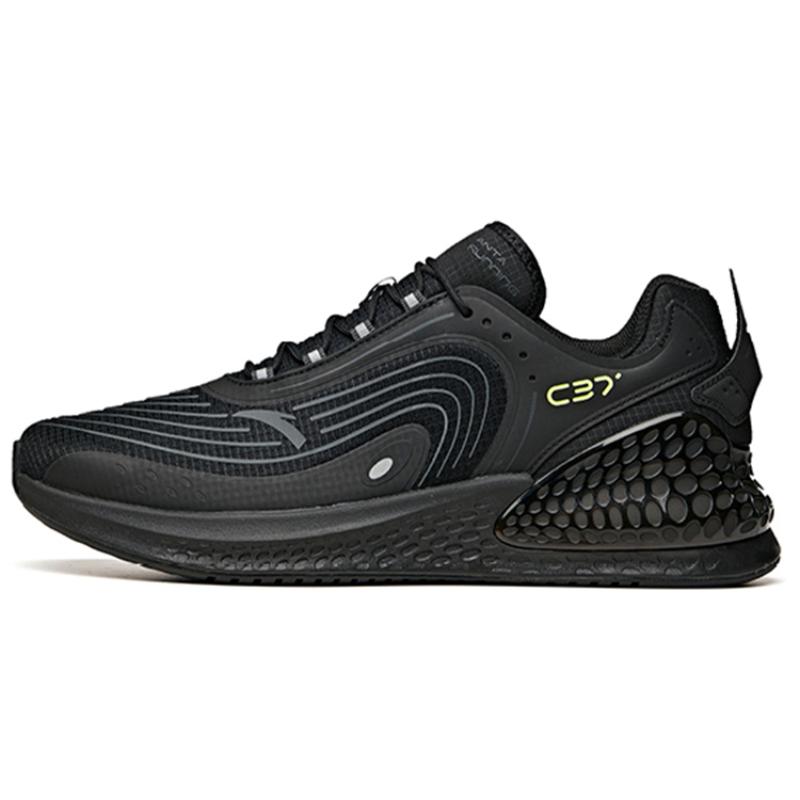 Anta Shock Absorbers With Slip Resistant And Abrasion Resistant Properties Low Top Running Shoes Men's Black Sneakers 912225537-4