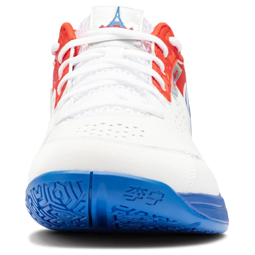 Li-Ning Synthetic Leather Fabric Simple Casual Wear Resistant Breathable Low-Top Badminton Shoes Unisex sneaker White Red Blue AYAU005-1
