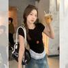 Sweet Age-reducing Lace Splicing Hem Short-sleeved T-shirt Women's Summer Ballet Temperament Beautiful Pleated Top