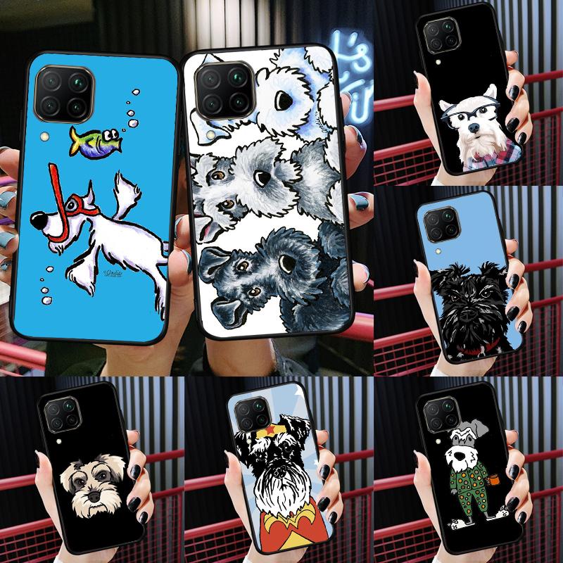 Cartoon schnauzer dog For Huawei Nova 12i 12s 11i 8i Y91 Y60 Y70 Y72 Y90 Y61 9 10 SE P20 P40 Lite P30 P60 Pro Case