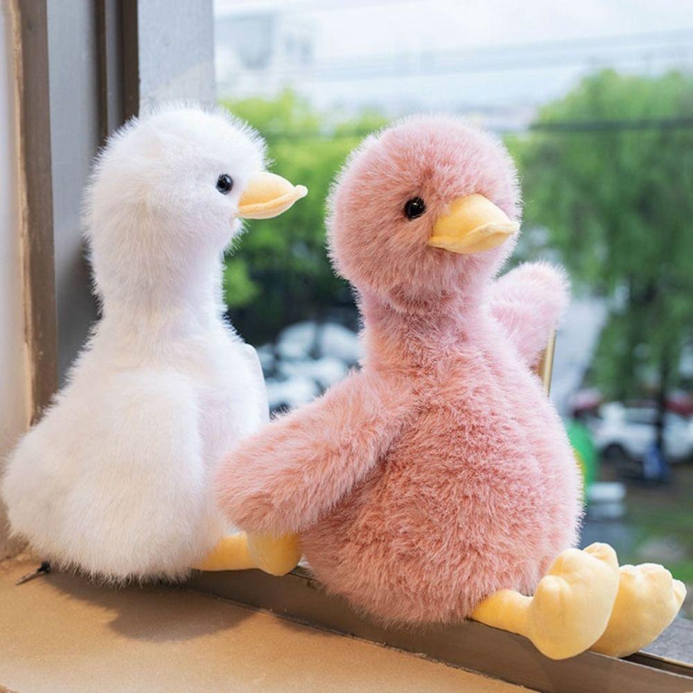 Stuffed Animals Long Hair Duck Plushies Lifelike Goose Duck Stuffed Doll  Birthday Gifts