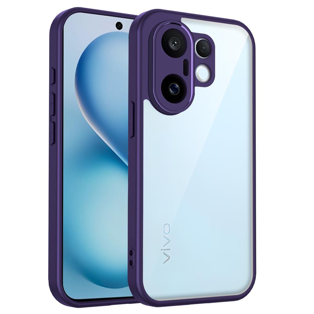 Pouzdro Vivo X200 FE V2503 Pokovený Silikonový Nárazník Nárazuvzdorný Průhledný Zadní Kryt Tvrdé Matné Pouzdro na Telefon pro Vivo X200 FE X200FE V2503