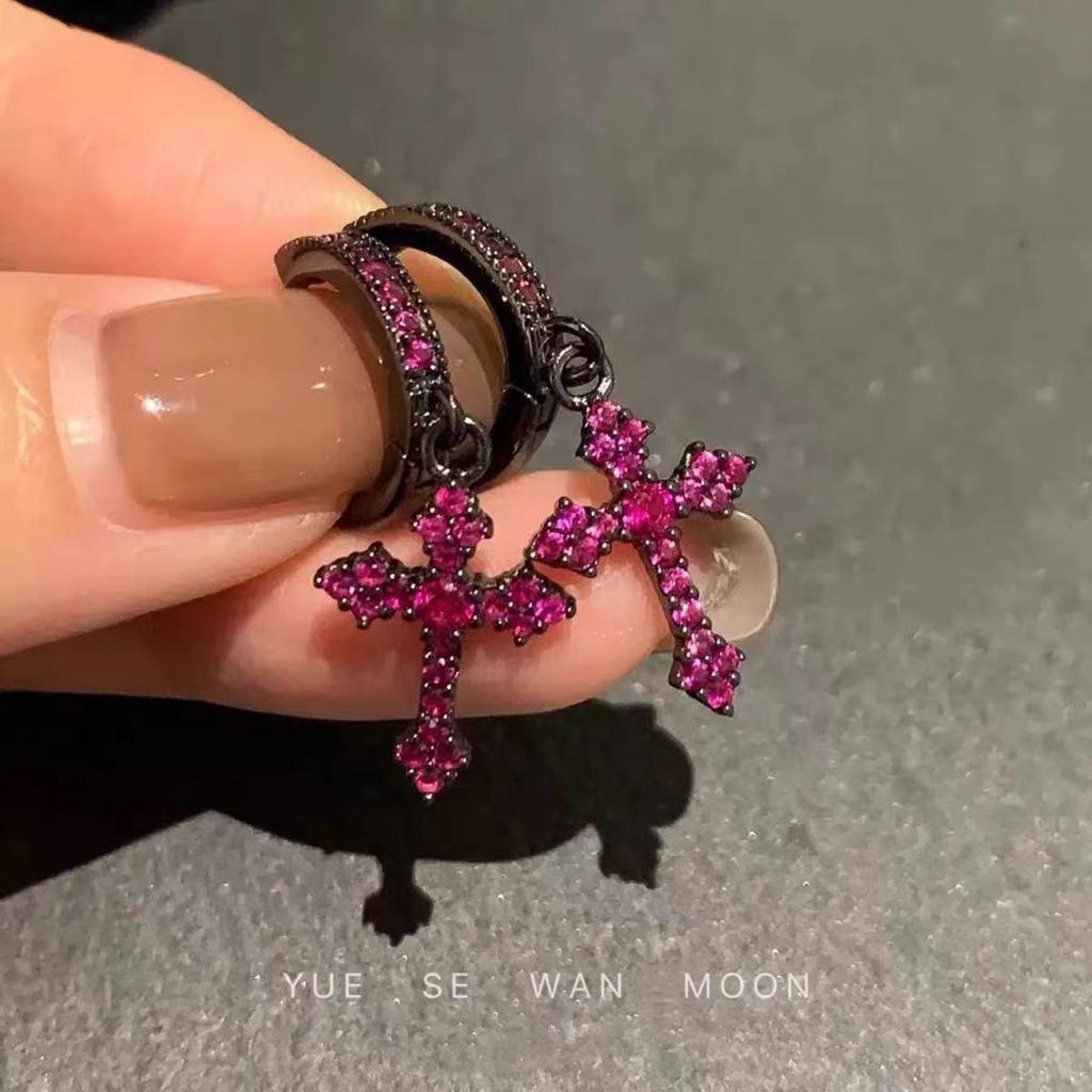 Cross Punk Style Earrings - Cross Hoop Earrings - Suitable For Everyday Wear