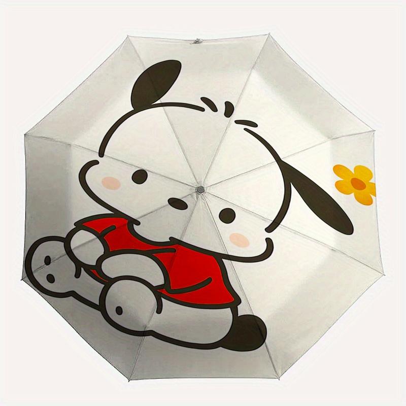 Pochacco,Character Automatic Folding Umbrella Simple 8 Rib Design, Bright Cartoon Pattern, Durable Iron Frame, Suitable For Travel, Outdoor,