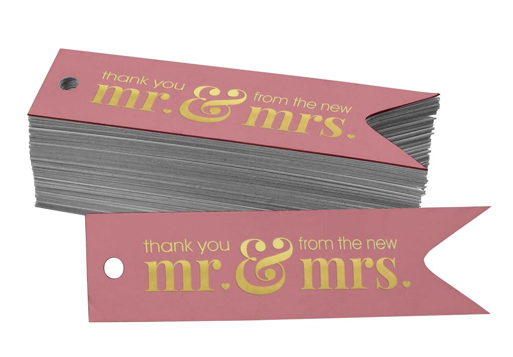 Inkdotpot Pack Of 100 Thank You From The New Wedding Favor Paper Tags Craft Real Gold Foil Hang