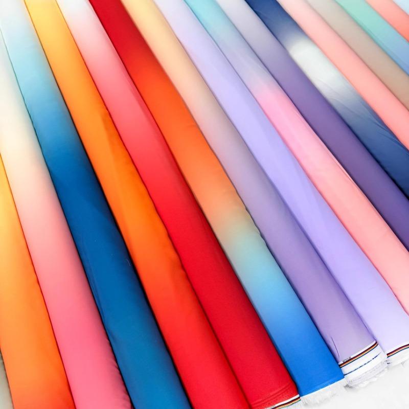 100x150cm Fashion Gradient Fabric Chiffon for Clothing Dresse Scarves Sewing Multicolor Translucent Cloth Needlework Soft Smooth