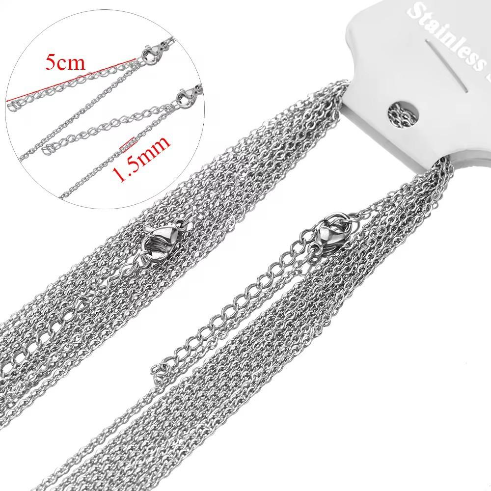 

10pcs 40+5cm Gold Color Stainless Steel Link Chains in Bulk Necklaces Fashion Jewelry Adjustable Chains Wholesale Chokers DIY