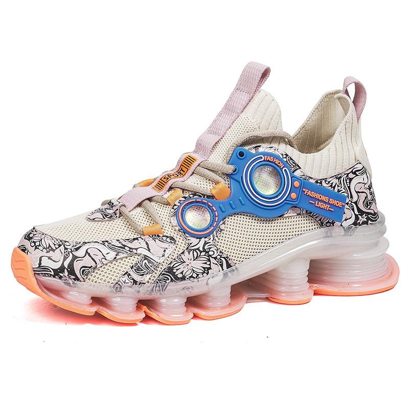 

Large size new blade socks sneakers men s fashion versatile sports and leisure shoes platform running trendy shoes 44 бежевий