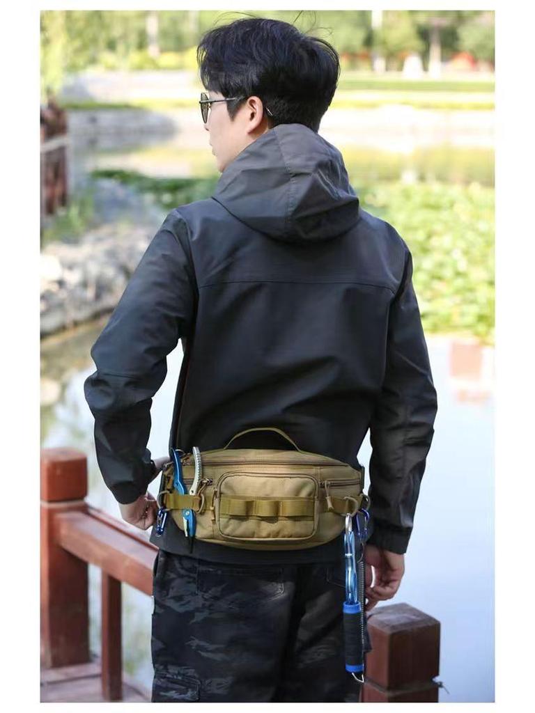 Multi-functional Tactical Crossbody Waist Bag for Men & Women - Outdoor Sports, Casual Fishing, Large Capacity