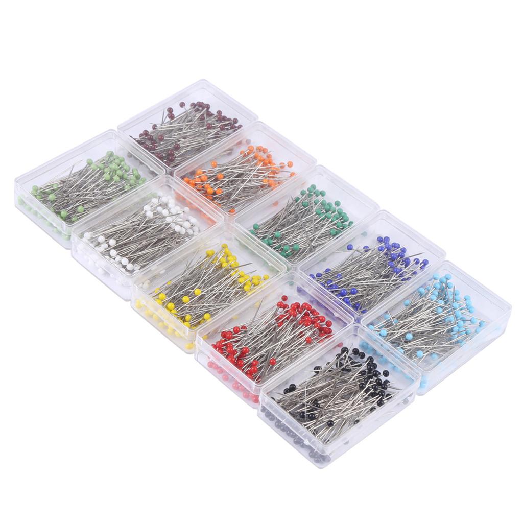 800 1000 szt. Szpilki Proste z Kulkową Szklaną Główką Szpilki Krawieckie Do DIY Dekoracji Weselnej Kuli Kwiatowej