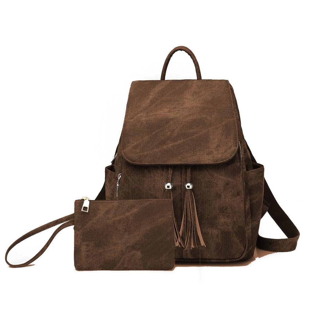 Candy Color Women's Backpack, New Large-capacity Bag, Trendy Bag, Fringed Backpack.
