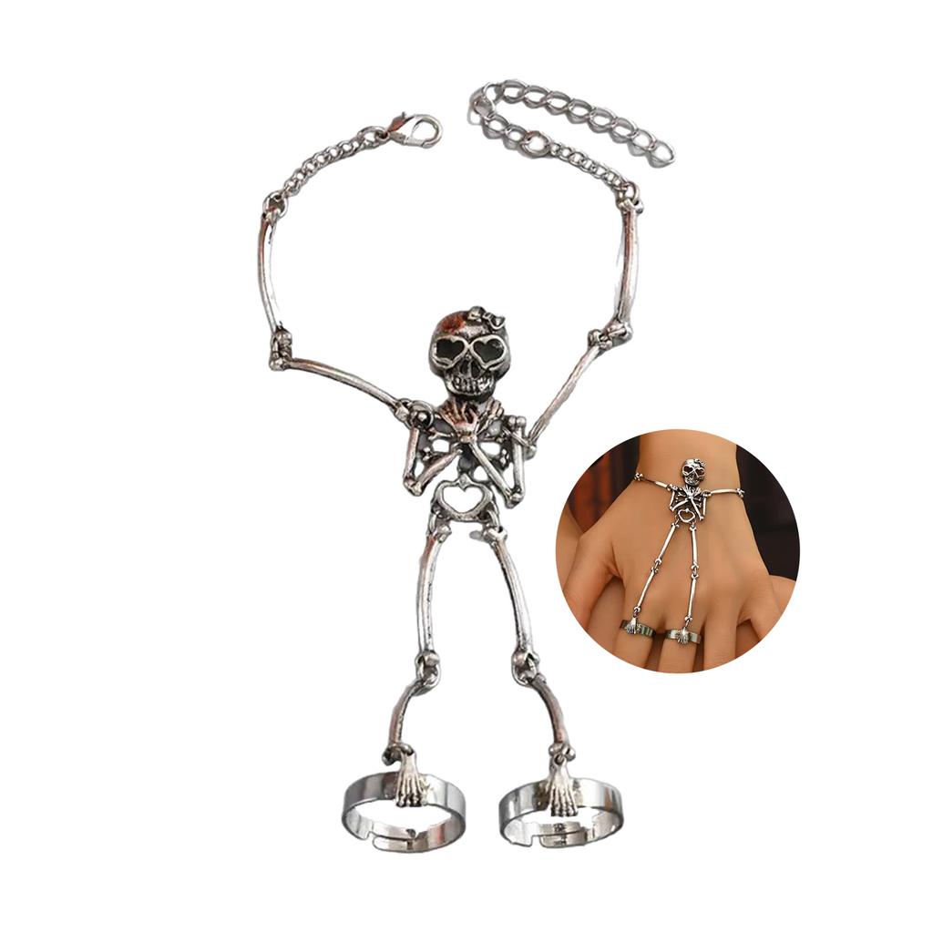 Skeleton Hand Bracelet for Halloween Gothic Style Exaggerated Skeleton Bone Bracelet for Halloween Jewelry Accessories