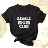 Beagle Mom T Shirt Owner Lover Enthusiast Vintage Washed Streetwear Fashion Women Versatile Unisex Stylish Top for Everyday Wear