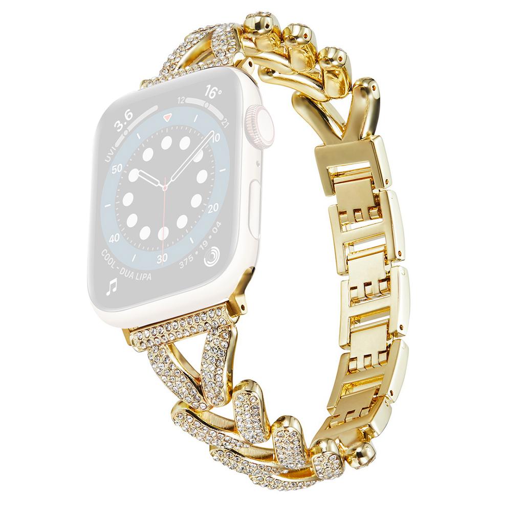 KALEBOL Zinc Alloy Strap for Apple Watch Ultra 3 2 1 49mm/Series 11 10 46mm/9 8 7 45mm/SE3 SE2 SE 6 5 4 44mm/3 2 1 42mm Watch Band Rhinestone Decor