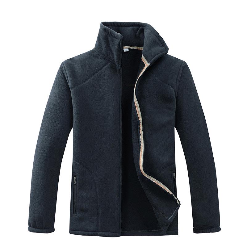 

Мужская флисовая куртка на весну и осень: Повседневный, Свободный, Теплый, Кардиган больших размеров для среднего и пожилого возраста 2XL (125-145 kg) серый