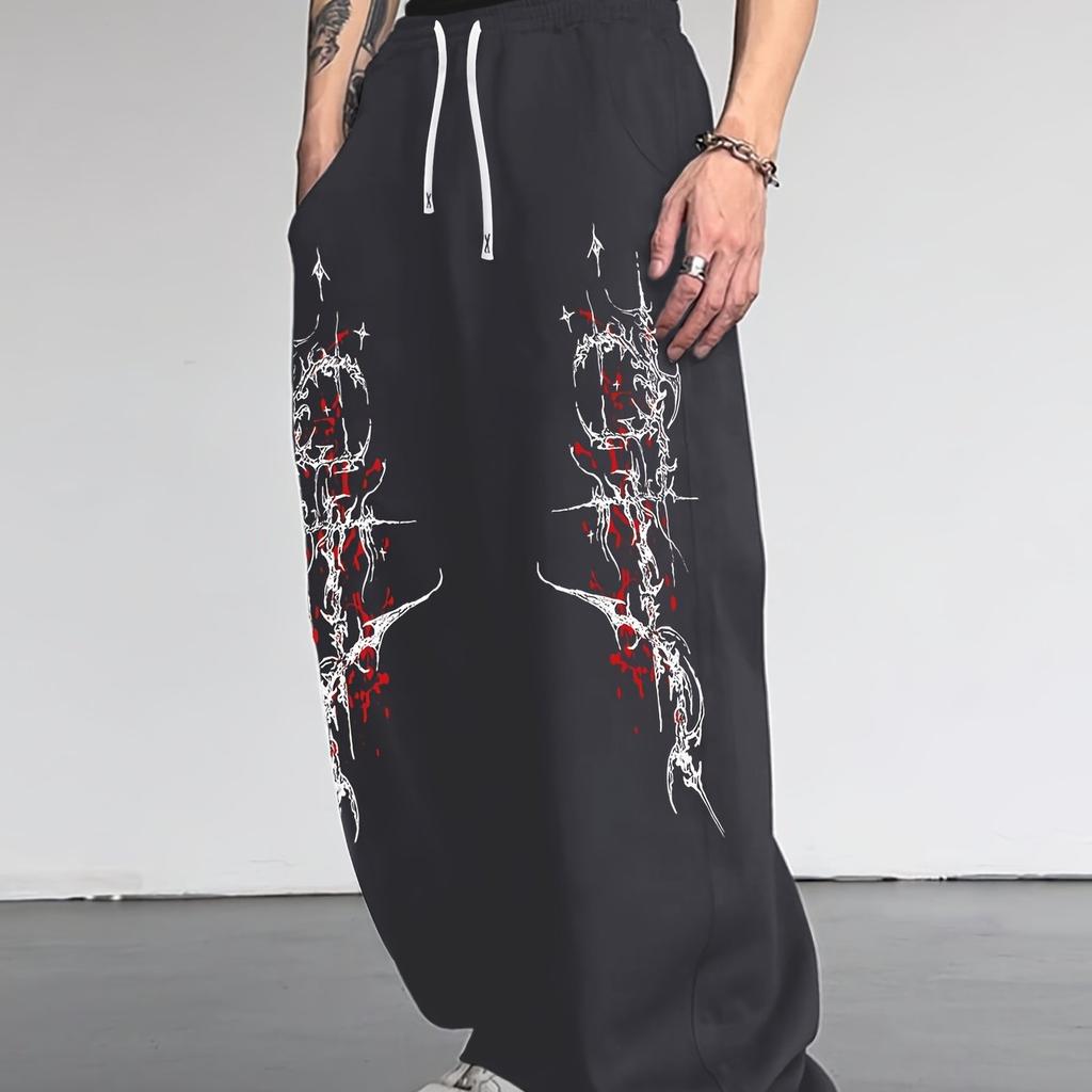 Men's and Women's Summer Street Rock Quick Drying Running Fitness Casual Oversized Printed Pants